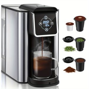 SIFENE 3-in-1 Single Serve Coffee Maker: K-Pods, Ground Coffee, & Loose Leaf Tea with Custom Temperature & Strength Control, 50 oz Reservoir