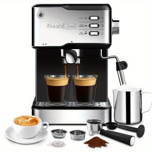 950W espresso cappuccino latte machine stainless steel household two-in-one coffee machine 50.72 oz detachable transparent water tank coffee machine