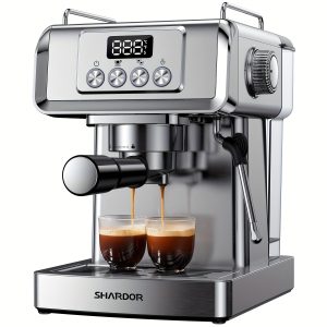 SHARDOR Espresso Machine, High-Grade Stainless Steel, 20 Bar Pump from Italy, 9.1x11.1x10.9 inches, Elegant & User-Friendly Design for Rich Creamy Espresso